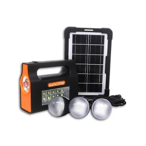 Solar Home Lighting System With Three Bulbs