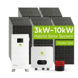 Sunnypower Solar Hybrid Inverter Complete Set 5000W 8000W 10000W Solar Energy System for Home Appliances