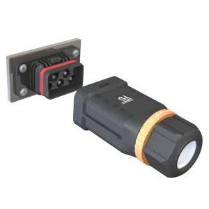 Solar Inverter AC Port 65A 5 PIN Panel Mount IP68 Waterproof 1000V Cable Connector Fits 3 Phase 12-25KW HDC-65i5f1