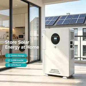 Solar Inverters Home Energy Storage Lithium Battery System UPS All-in-one Inverter Battery Hybrid 51.2V 200Ah Battery 6.2KW