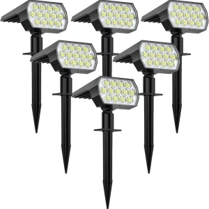 Solar LED Spot Lights Outdoor Landscape Waterproof Wall Lights Walkway Yard Garden Driveway Motion Sensor Christmas Halloween