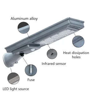 Solar LED Street Light, IP66 Aluminum Construction for Highway and Road Use, CCC/RoHS Certified