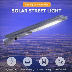 Solar LED Street Light, IP66, Battery and DC Powered, Aluminum Construction for Yard