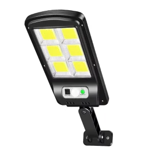 Solar LED Street Light with COB+SMD LEDs 3-Mode PIR Motion Sensor IP65 Waterproof for Road and Garden