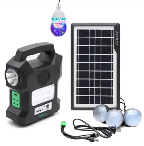 Solar Lighting System with Music and FM Radio Function Home Solar Energy Light Outdoor LED Solar Energy System with Bulb