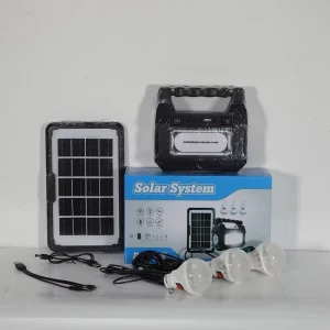 Solar Lights Outdoor Kit with Battery, Portable Power Station, Emergency Flashlight, Solar Panel System, Switch for Home