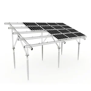Solar Module Mounting Supplier Solar Ground Mount System Carbon Steel Hot-Dip Galvanized Anti-Corrosion High Wind