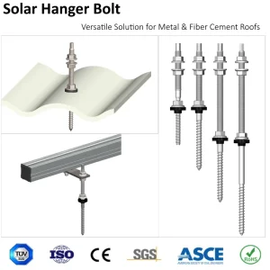 Solar Mounting System Hanger Bolt Stainless Steel Waterproof Screw Kit for Pitched Metal Tile Roof
