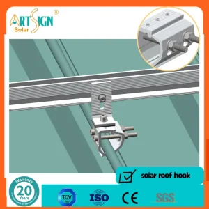 Solar Mounting System with Aluminum Roof Solar Hook, No-Drilling Metal Roof Mounting, Factory Direct