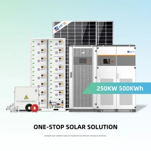 Solar Off Grid Solar Power System 100kw 150kw 200kw 250kw 400VAC Hybrid Energy Storage System with LiFePO4 Battery