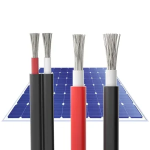 Solar PV Cable PV1-F with Copper Conductor, Black and Red PVC-Insulated Extension Wire and Photovoltaic Connector