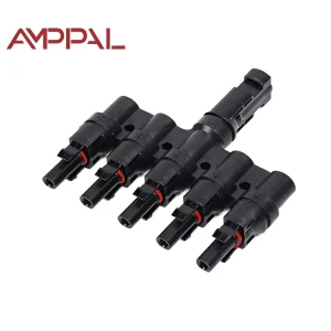 Solar PV Connector IP67 50A Brass PC Male and Female Cable Connector T Branch 1 in 5 Out Model AF T5