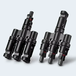 Solar PV Y Branch 2 in 1 T Connector with Copper Gold Plating 1000V 30A Rated Male Female Contacts