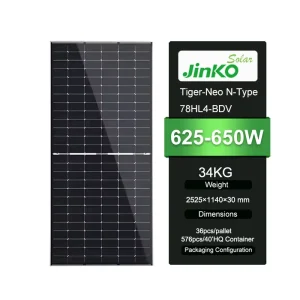 Solar Panel 630W Tiger Neo N Type 78HL4 BDV 625W 650W 635W High Efficiency Grade A Big Size Solar Panels