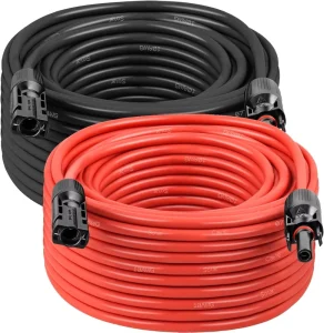 Solar Panel Cable PV Connector Wire 2.5mm2 4mm2 6mm2 With Connector Black 10 AWG Solar Extension Cable