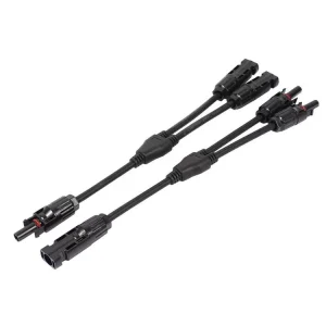 Solar Panel Connector 1 to 2 Cable Solar Y Splitter 2 Way Branch Cable Solar Panel Connector Cable