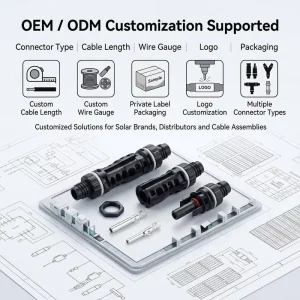 Solar Panel Connectors Male Female TUV Solar Panel Cable Connectors Plugs Photovoltaic Connectors