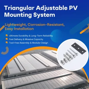 Solar Panel Flat Roof Mounting System Triangular Adjustable Photovoltaic Brackets for Industrial Use