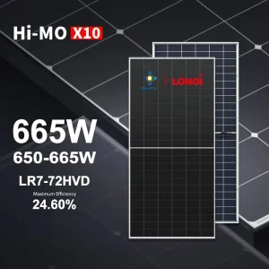Solar Panel HIMOX10 650W 655W 660W 665W HPDC Bifacial Dual Glass Half Cell Mono 144 Cells PV Panel