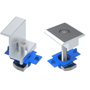 Solar Panel Mid Clamps and End Clamps for Ground, Roof, and Carport Mounting Systems, Anodized Aluminum Alloy
