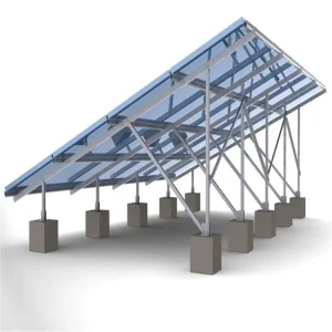 Solar Panel Mounting System Adjustable Tilt Flat Roof Brackets Zinc-Aluminum-Magnesium Alloy 60M/S Wind Load