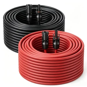 Solar Panel PV Connector Extension Cable Copper XLPE Insulation 2.5mm² 4mm² 6mm² 500m Stranded Conductor Black IP67 Rated
