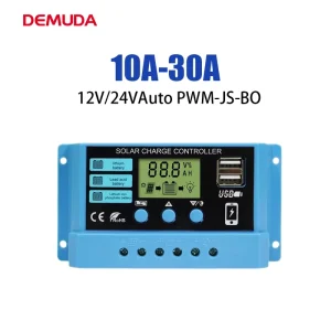Solar Panel Pump Regulador Solar PWM Solar Panel Charge Controller 12volt 12v 24V 10A 20A 30A 2 USB for PV Module System