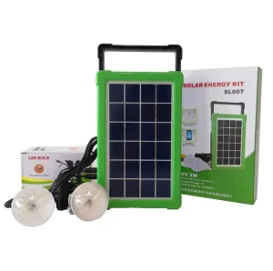 Solar Panel with 2 LED Bulbs for Garden Decor