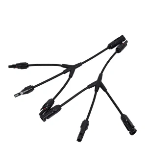 Solar Photovoltaic Connector Y Type One to Three 4 Way Special Photovoltaic Module Battery Panel Waterproof Black Model Y