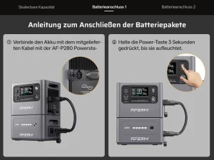 Solar Power Generation AF P280 Capacity Expandable 2048Wh Battery Portable Power Supply in Usb Ac dc+ Energy Storage System