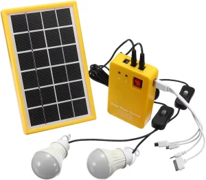 Solar Power Panel Generator Home System Kit with 3 LED Bulbs, Emergency Light, 4 Heads, USB Solar Lighting System