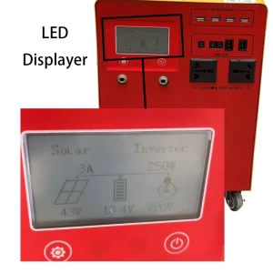 Solar Power System Inverter Generator Lithium Battery All-in-One Kit with LED Display