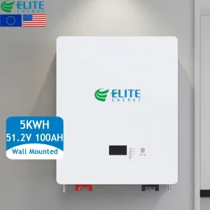 Solar Power Wall Mounted 5kwh 51.2V 48V 100Ah Lifepo4 Lithium Ion Battery Batterie Solaire Lithium Ion Home Energy Storage