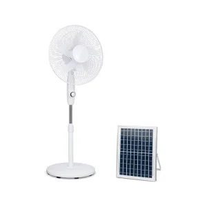 Solar Powered 16 Inch Stand Fan DC Motor Energy Saving Standing Fan with Solar Panel Portable Oscillating Fan for Garden