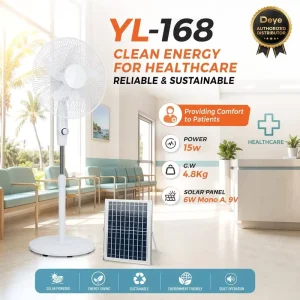 Solar Powered 16 Inch Stand Fan DC Motor Energy Saving Standing Fan with Solar Panel Portable Oscillating Fan for Garden