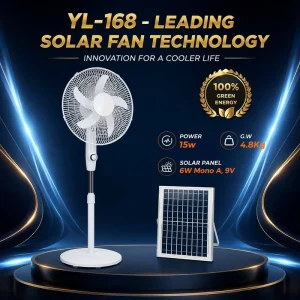 Solar Powered 16 Inch Stand Fan DC Motor Energy Saving Standing Fan with Solar Panel Portable Oscillating Fan for Garden