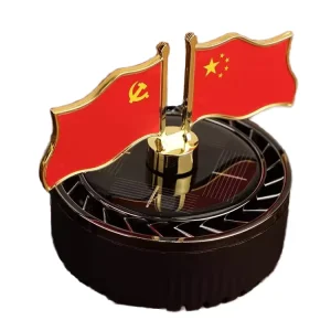 Solar Powered Alloy Modern Dashboard Car Aroma Diffuser Five-Star Red Flag Ornament Long-Lasting Fragrance Perfume Deodorizing