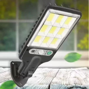 Solar-Powered Outdoor Integrated LED Wall Lamp for Corridors and Walkways with Human-Body Sensor, Charging, 9-Grid Light, IP55