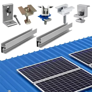 China Manufacturer Anodized Aluminum Solar Roof Mounting Clamp Silver Black End Mid Clamp