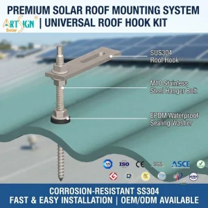 Solar Roof Mounting System SUS 304 Hanger Bolt Drilling Tapping Flat Screw Kit Solar Panel Bracket for Sloping Roof