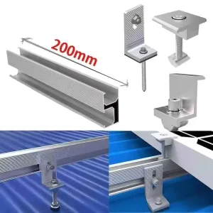 Solar Roof Mounting System with 20 cm Aluminum Rail