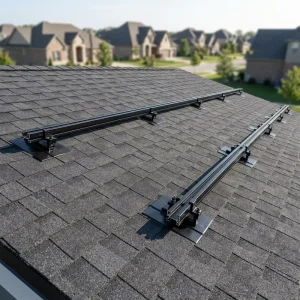 Solar Roof Mounting System with Anodized Aluminum Alloy and Zn-Al-Mg Coated Steel Solar Rail, CE Certified, Anti-Rust, 216 km/h Wind Resistance