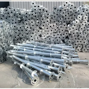 Solar Spiral Screw Pile Ground Flange Customized Length Photovoltaic Post Screw Pipe Earth Anchor