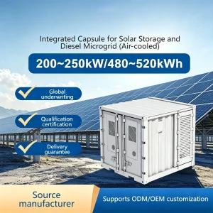 Solar-Storage and Diesel-Storage Energy Storage Cabin 520kWh 250kW Containerized Design