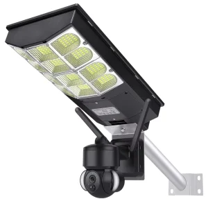 Solar Street Light with 4G Camera, 3MP HD, Outdoor Night Vision, Remote Control, IP65