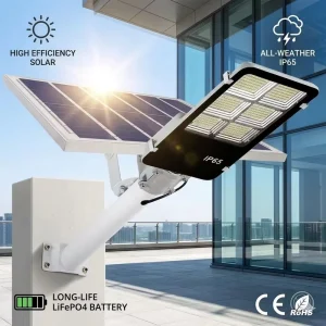 Solar Street Lights Outdoor Commercial Parking Lot Lights Waterproof Solar Security Flood Lamps with Motion Sensor and Remote