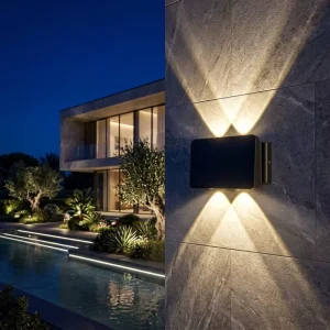 Solar Wall Lamp IP65 Waterproof for Villa Courtyard Landscape Decoration up Down Outdoor Lighting