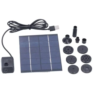 Solar Water Pump 2W Solar Panel Outdoor Watering Pump Solar Powered Water Fountain for Birds Bath Garden Pond Pool