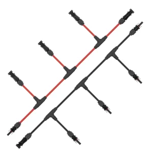 Solar Y Cable Harness Branch PV Cable Assemblies with 2P Copper Pins XLPE Housing Waterproof Connector IP68 Rated 1500V