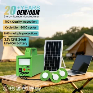 Solarthon 24AH LiFePO4 Mini Systems Generator Energy Storage Home 60W Portable Power Station Pure Sine Wave MPPT Solar Panel